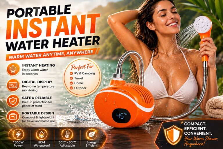 AquaTrail Lightweight Rechargeable Shower for Camping Essentials
